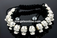 Shamballa bracelet with metal skulls 15 - x1