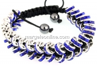 Bratara shamballa cu 44 rhinestone, cobalt blue - x1