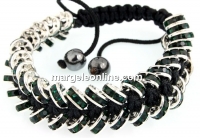 Bratara shamballa cu 44 rhinestone, emerald- x1