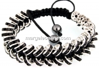 Bratara shamballa cu 44 rhinestone, jet - x1