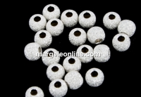 Decorative beads, stardust, 925 silver, 3mm - x10