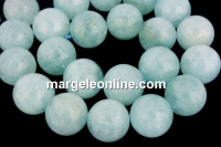 Natural aquamarine, A+ grade, round, 12.5mm