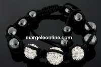 Bratara cu 3 margele shamballa crystal - x1