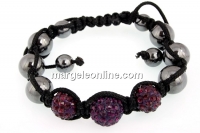 3 Beads Shamballa Bracelet purple - x1