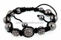 3 Beads Shamballa Bracelet Black Diamond - x1