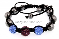 3 Beads Shamballa Bracelet purple, sapphire - x1