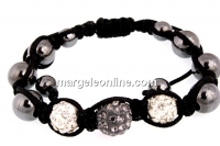 Shamballa Bracelet with crystal beads 3, black diamond - x1