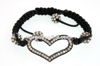 Bratara shamballa cu link inima, 36x20mm - x1