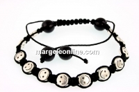 Bratara shamballa cu 12 smiley din metal, - x1