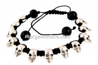 12 skulls Shamballa Bracelet metal - x1