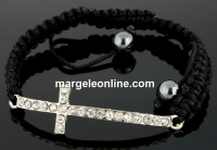 Shamballa bracelet with cross links, 50x14mm - x1