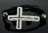 Shamballa bracelet with cross links, 49x35mm - x1