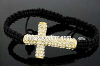 Shamballa bracelet with cross links, 38x27mm - x1