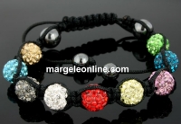 Shamballa bracelet with 9 beads multicolor-x1