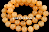 Jade, round, light orange, 8mm