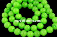 Jade, round, green neon, 8mm