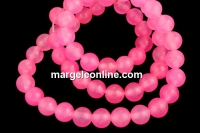 Jade, round, intense pink, 6mm