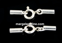 Clasp set for necklaces or bracelets, 925 silver, 2mm - x1