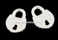 Charm, lock, 925 silver, 9.5x7mm - x2