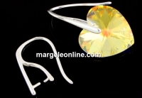 Earring findings with bail, 925 silver, 18mm - x1pair