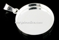 Pendant base, 925 silver, for round cabochon 20mm - x1