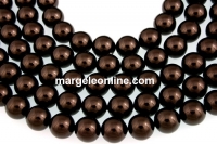 Swarovski pearl, deep brown, 10mm - x20