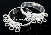 Ring base, 925 silver, 8 loops, adjustable, - x1