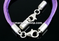 Clasp set for necklaces or bracelets, 925 silver, 4mm - x1 set