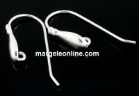 Earring findings, fish, 925 silver, 11.5mm - x1pair