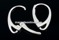 Click earring findings, 925 silver, 18mm - x1pair