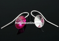 Earring base, 925 silver, rivoli 10mm - x1pair