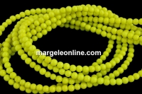 Lime yellow agate, round, 3mm