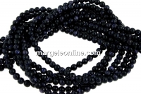 Blue goldstone, round, 3mm