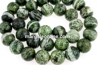 Silver serpentinite, round, 10mm