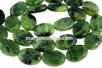 Nephrite jade, flat oval, 16x12mm