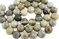 Coral fossil beads, round, 10mm