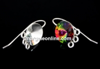 Earring findings, 925 silver, rivoli 12mm - x1pair