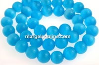 Cat eye beads, round, turquoise, 9.7mm