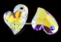 Swarovski Heart Pendant Devoted 2 U, aurora borealis, 17mm - x1