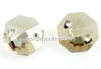 Swarovski, octagon link, silver shade, 12mm - x2