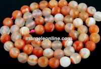 Brick lace agate, faceted round, 4mm