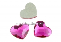 Swarovski, heart cabochon, fuchsia, 10mm - x1