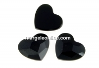 Swarovski, heart cabochon, jet, 10mm - x1