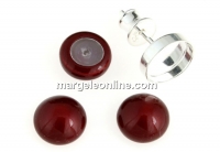 Swarovski, crystal pearl cabochon, bordeaux, 8mm - x2