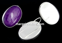 Earring findings, 925 silver, tray for cabochon 25x18mm, - x1pair