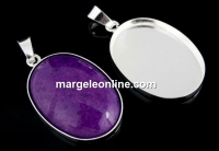 Pendant base, 925 silver, for cabochon 25x18mm - x1