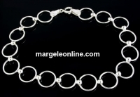 Bracelet, big jump rings,10mm, 925 silver, 19cm - x1