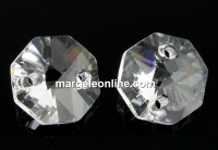 Swarovski, octagon link, crystal, 12mm - x2