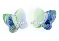 Swarovski, butterfly bead, provence lavender-chrysolite, 10mm - x2