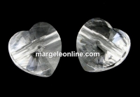 Swarovski, heart bead, crystal, 8mm - x2